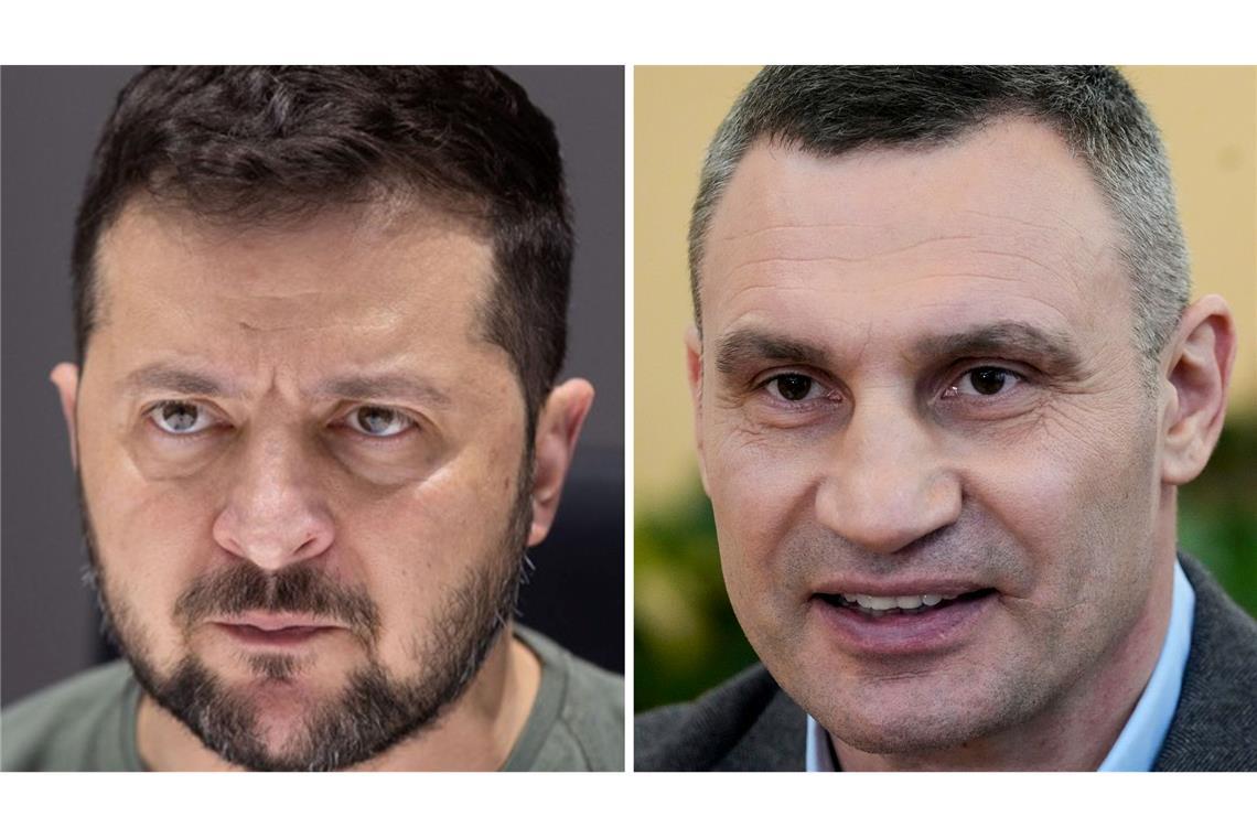 Klitschko beklagt sich über Einmischung in Amtsgeschäfte Kiews Bürgermeister Klitschko (r) beklagt eine Einmischung in seine Amtsgeschäfte durch den neuen von Selenskyj eingesetzten Militärgouverneur der Stadt. (Archivbild)