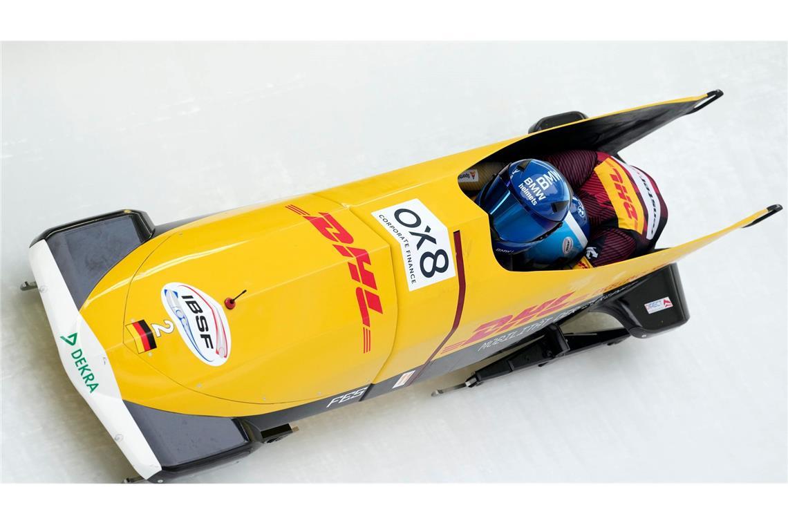 Kim Kalicki und Leonie Fiebig fahren beim Zweierbob-Weltcup in Innsbruck/Igls aufs Podium.