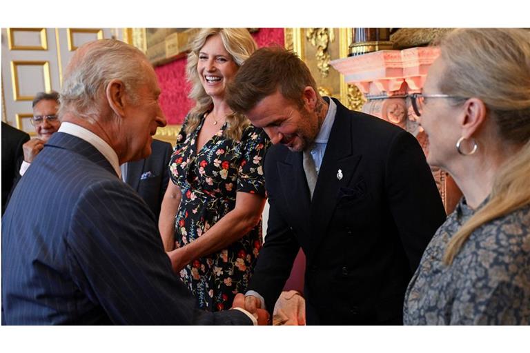 King Charles III. und David Beckham beim King’s Foundation Awards im St James’s Palace am vergangenen Donnerstag.