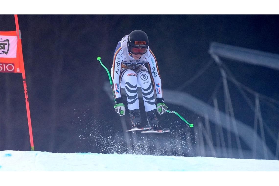 Kira Weidle-Winkelmann zeigte in der Abfahrt von Tarvisio eine starke Vorstellung.
