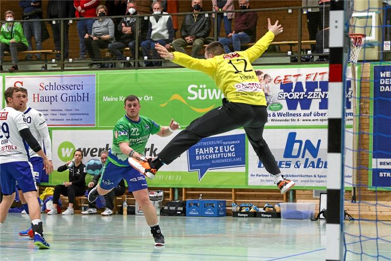 Kreisläufer Jakub Strýc setzte wichtige Akzente im Spiel des HC Oppenweiler/Backnang und erzielte auch sechs Tore. Foto: A. Becher