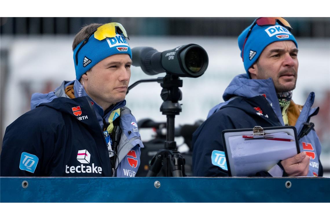 Kristian Mehringer (r) und Sverre Olsbu Röiseland hatten viele Jahre die Damen betreut. (Archivbild)