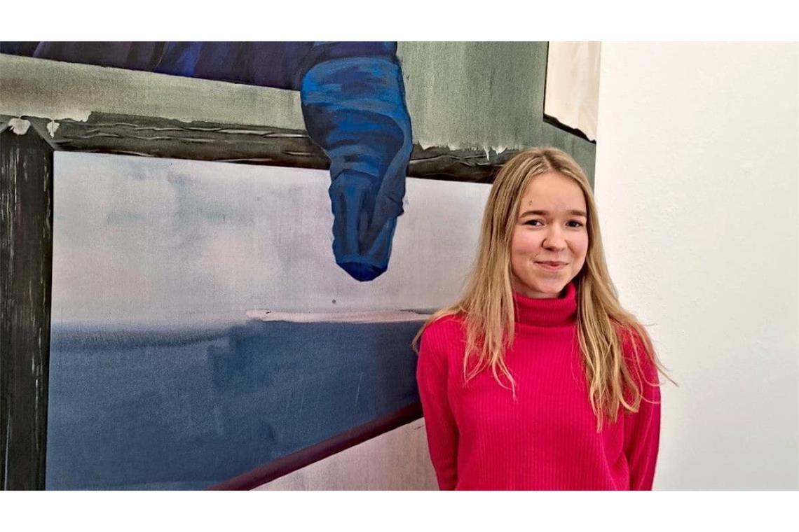 Kunstaufsteigerin: Noemi Strittmatter (Stuttgart) zählt zu den gefragtesten jungen deutschen Malerinnen - hier bei ihrer ersten institutionellen Einzelausstellung 2025 in der Ruoff-Stiftung in Nürtingen. Aktuell zeigt die Städtische Galerie Ostfildern neue Arbeiten.