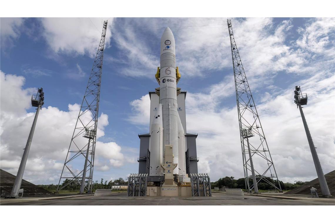 Kommerzieller Erstflug von Europas Ariane-6-Rakete gestoppt Kurzfristig wurde der Versuch für den ersten kommerziellen Flug der Ariane 6 verschoben. (Archivbild)