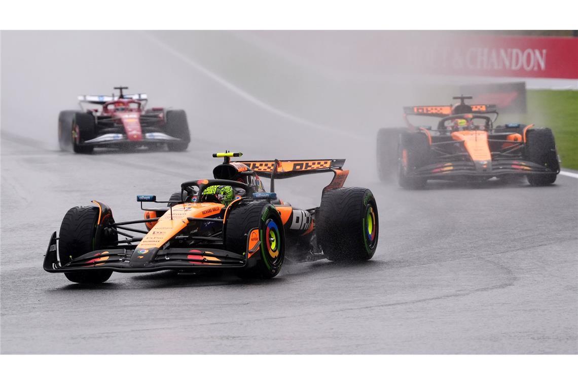 Lando Norris führte nur kurz vor Oscar Piastri.