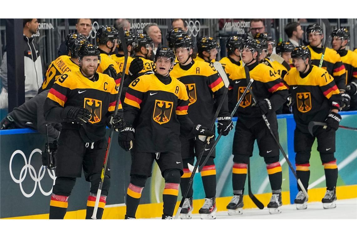 Leon Draisaitl (l) und Tim Stützle (r) machten gegen Dänemark unter anderem den Unterschied.