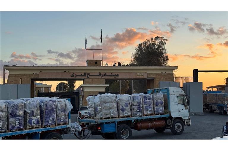 LKWs mit Hilfsladungen für den Gazastreifen. (Archivbild).