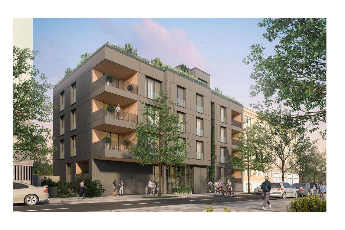 Die schönsten Ideen fürs bessere Wohnen in Stuttgart erleben Los 3 im Baufeld Süd in Stuttgart-Feuerbach: Fünfgeschossiges Wohnhaus mit Eigentumswohnungen, geplant vom Architekturbüro Bodamer Faber aus Stuttgart.