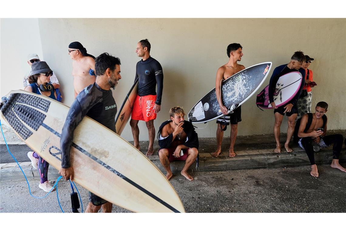 Luftalarm am Surfstrand in Israel