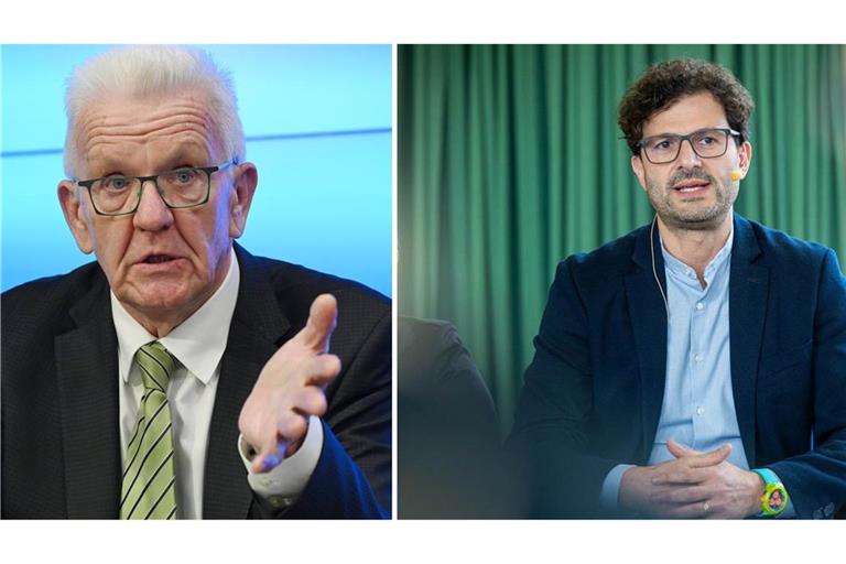 Luigi Pantisano (rechts) kritisierte Winfried Kretschmann (links) für dessen Forderung nach mehr Arbeit. .