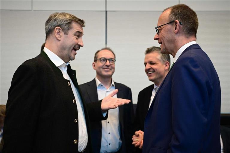 Männerwirtschaft – bleibt das Gesicht der Union männlich? Hier Markus Söder, Alexander Dobrindt (CSU), Thorsten Frei und Friedrich Merz (CDU).Männerwirtschaft – bleibt das Gesicht der Union männlich? Hier Markus Söder, Alexander Dobrindt (CSU), Thorsten Frei und Friedrich Merz (CDU).