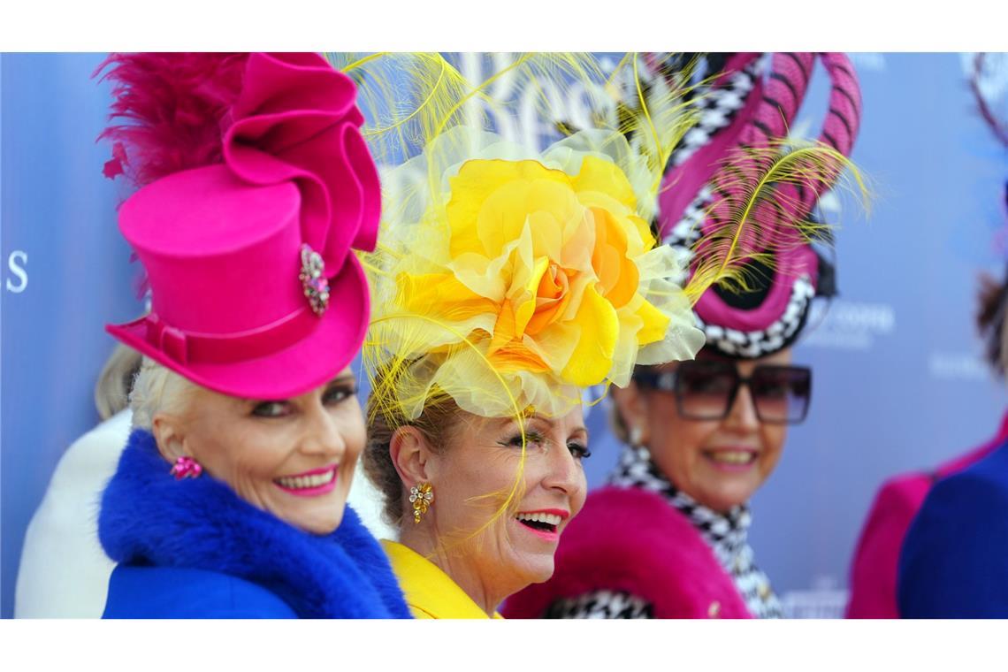 Manche glauben, beim Pferderennen im britischen Cheltenham ginge es um Pferdewetten und Jockeys. In Wirklichkeit geht es aber um Hüte!!