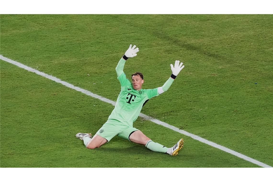 "Job erledigt": Bayern schon weiter - Neue Musiala-Sorgen Manuel Neuer kann das Tor zum 1:1 nicht verhindern.