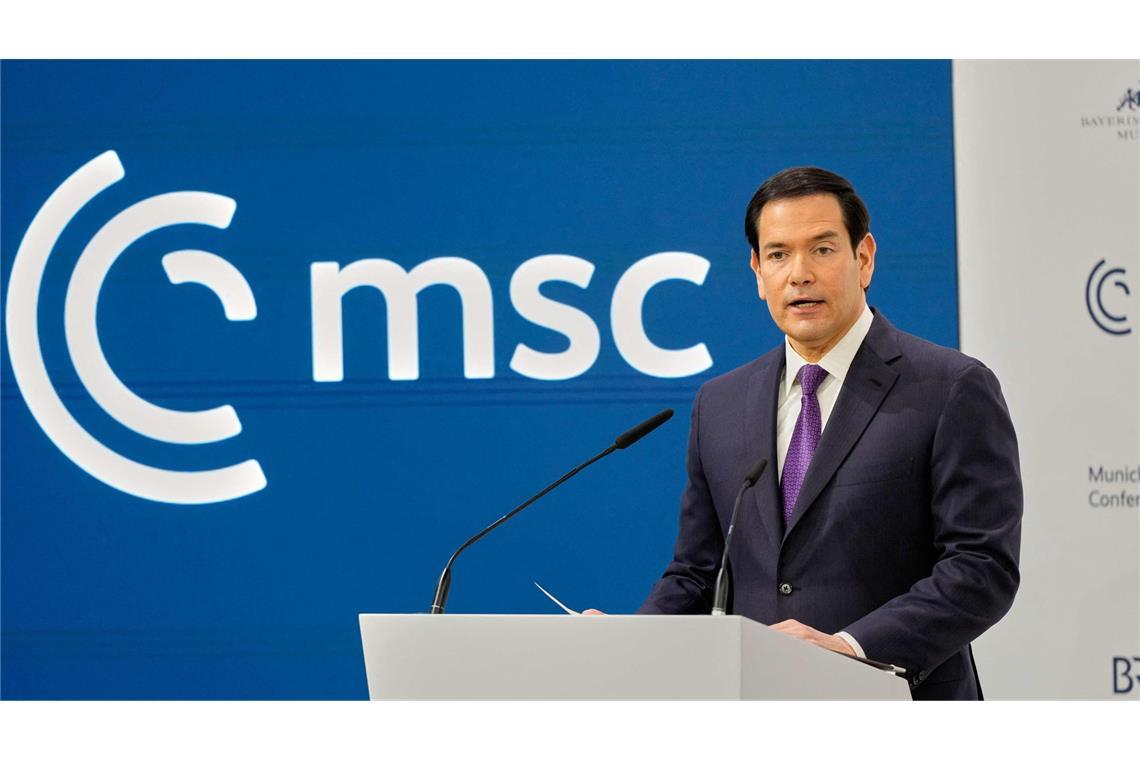 Marco Rubio spricht bei der Münchner Sicherheitskonferenz.