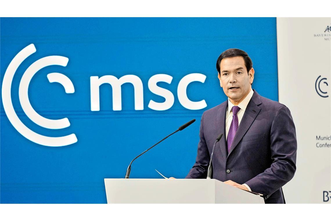 Marco Rubio spricht bei der Münchner Sicherheitskonferenz.