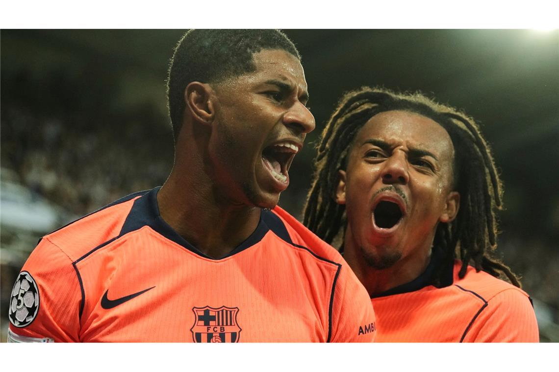 Marcus Rashford (links) traf doppelt für den FC Barcelona
