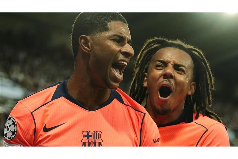 Marcus Rashford (links) traf doppelt für den FC Barcelona