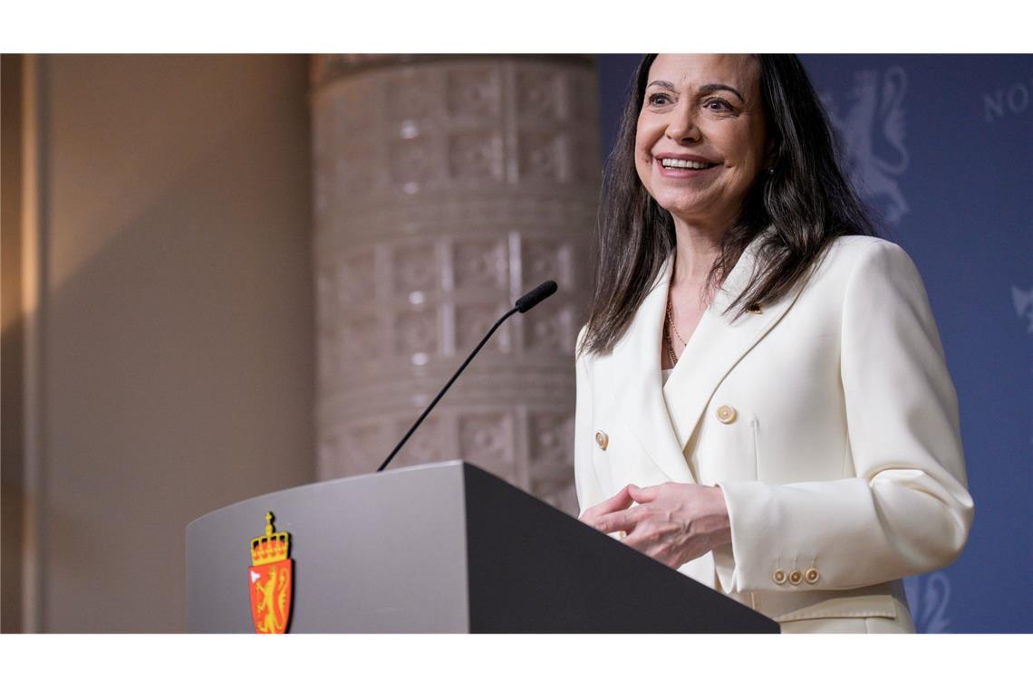 Maria Corina Machado hat kürzlich in Oslo den Friedensnobelpreis in Empfang genommen und führt die Opposition in Venezuela. (Archivbild)