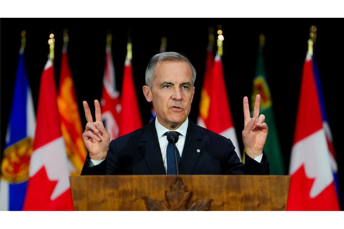 Bilder des Tages Mark Carney, Premierminister von Kanada, erwartet, dass US-Präsident Trump bald das Gespräch mit den Kanadiern suchen wird, da er erwartet, dass die US-Amerikaner unter Trumps Handelskrieg leiden werden.