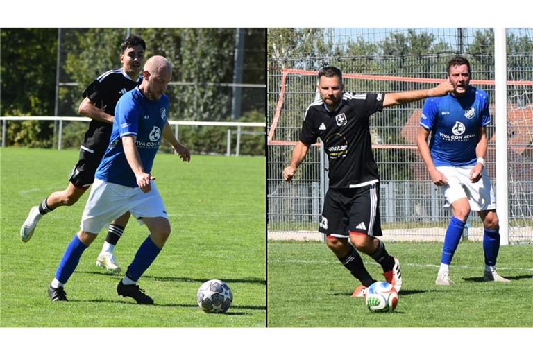 Markus Knoß (linkes Foto, am Ball) spielt schon seit den Bambinis für den SV Rohrau, Simon Müsel (rechtes Foto, rechts) ist auch wegen des Vereins in den Gärtringer Teilort gezogen.