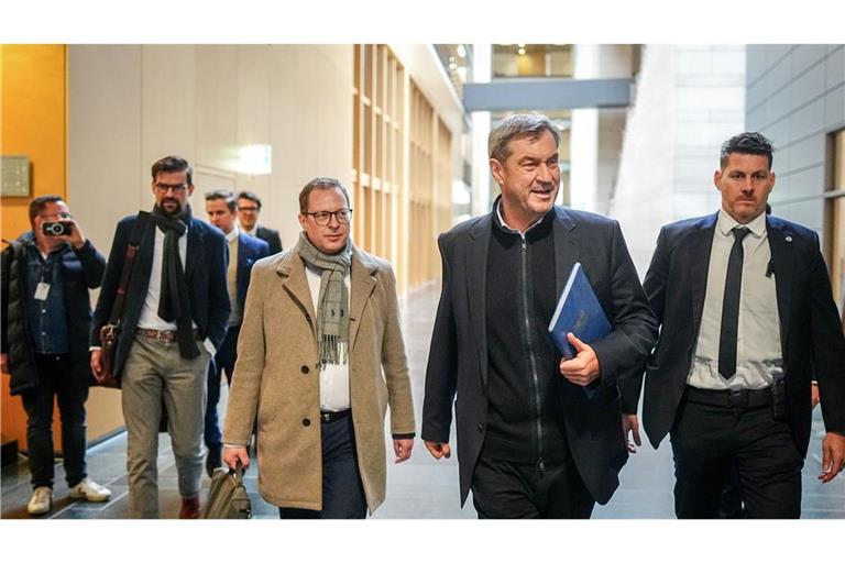 Markus Söder, Ministerpräsident von Bayern und CSU-Vorsitzender, kommt zu einem ersten Sondierungsgespräch für eine schwarz-rote Bundesregierung ins Jakob-Kaiser-Haus.