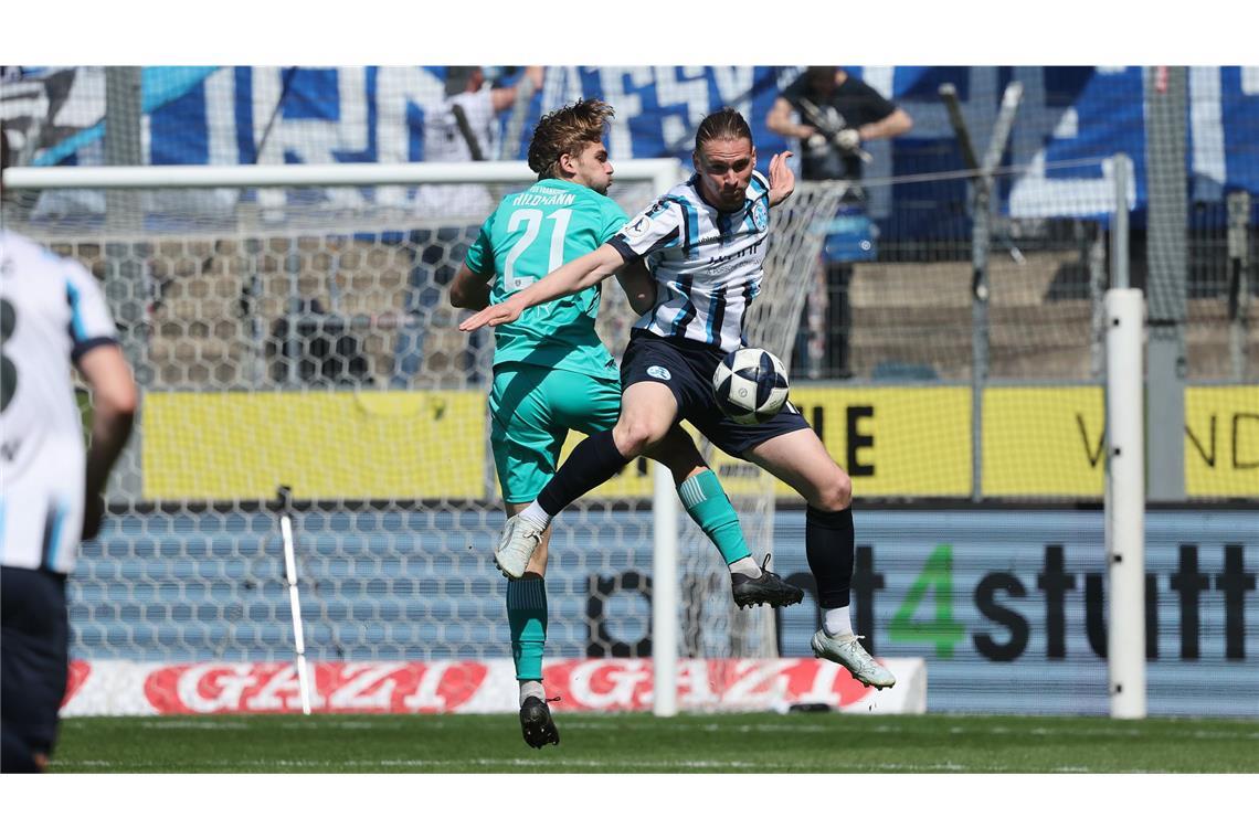 Marlon Faß (re.) gab alles, konnte sich aber zu selten durchsetzen.