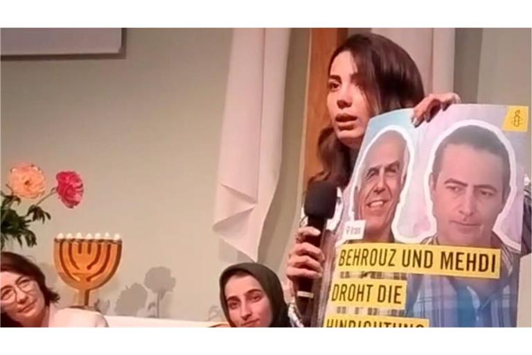 Maryam Hassani, Tochter des von der Hinrichtung im Iran bedrohten Mehdi Hassani, appelliert an die Bundesregierung.