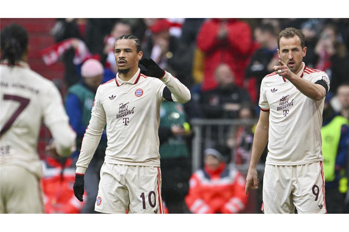 Dank Kane und Sané: FC Bayern hält Leverkusen auf Distanz Matchwinner für die Bayern: Leroy Sané und Harry Kane.