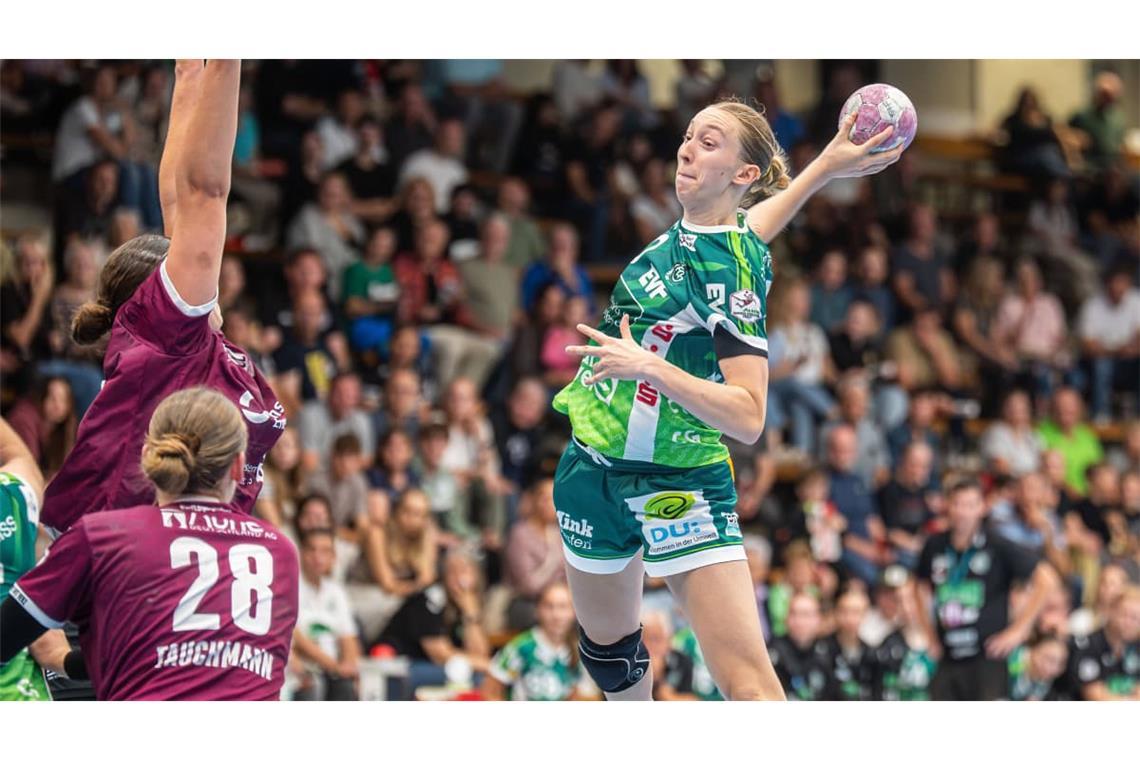 Matilda Ehlert muss mit Bundesligist Frisch Auf Göppingen die Hürde bei der SG Nürtingen-Zizishausen nehmen, dann fehlt noch ein Sieg bis zum Final Four in Stuttgart, an dem die Rückraumspielerin im Vorjahr mit der HSG Bensheim-Auerbach am Ball war.