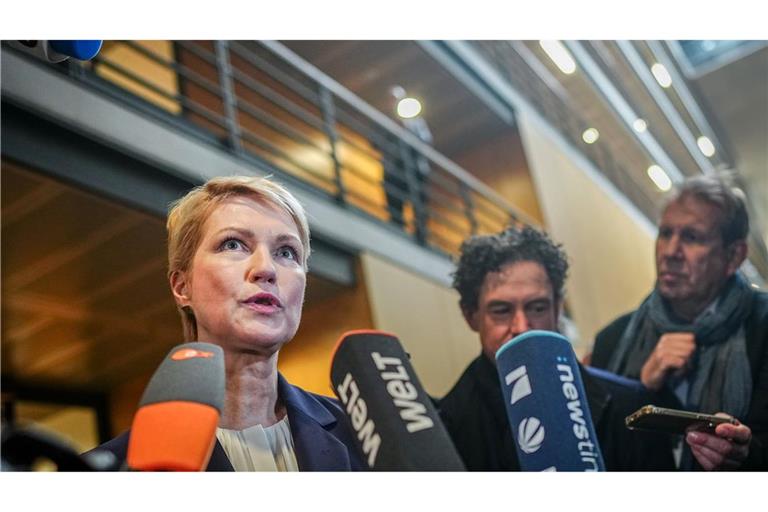 Mecklenburg-Vorpommerns Ministerpräsidentin Manuela Schwesig vor den Gesprächen.