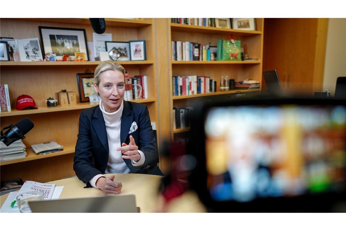 Bundesregierung: Weidel-Musk-Talk gehört zum AfD-Wahlkampf Mehr als eine Stunde lang unterhielten sich die AfD-Vorsitzende, Alice Weidel, und der Tech-Milliardär Elon Musk auf der Plattform X. Die Plattform gehört Musk.