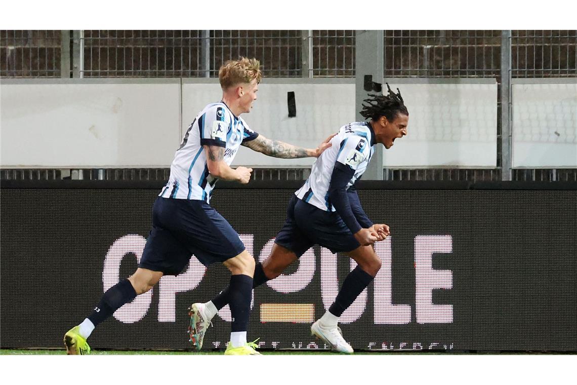 Melkamu Frauendorf (re.) erzielte den 1:1-Ausgleich.