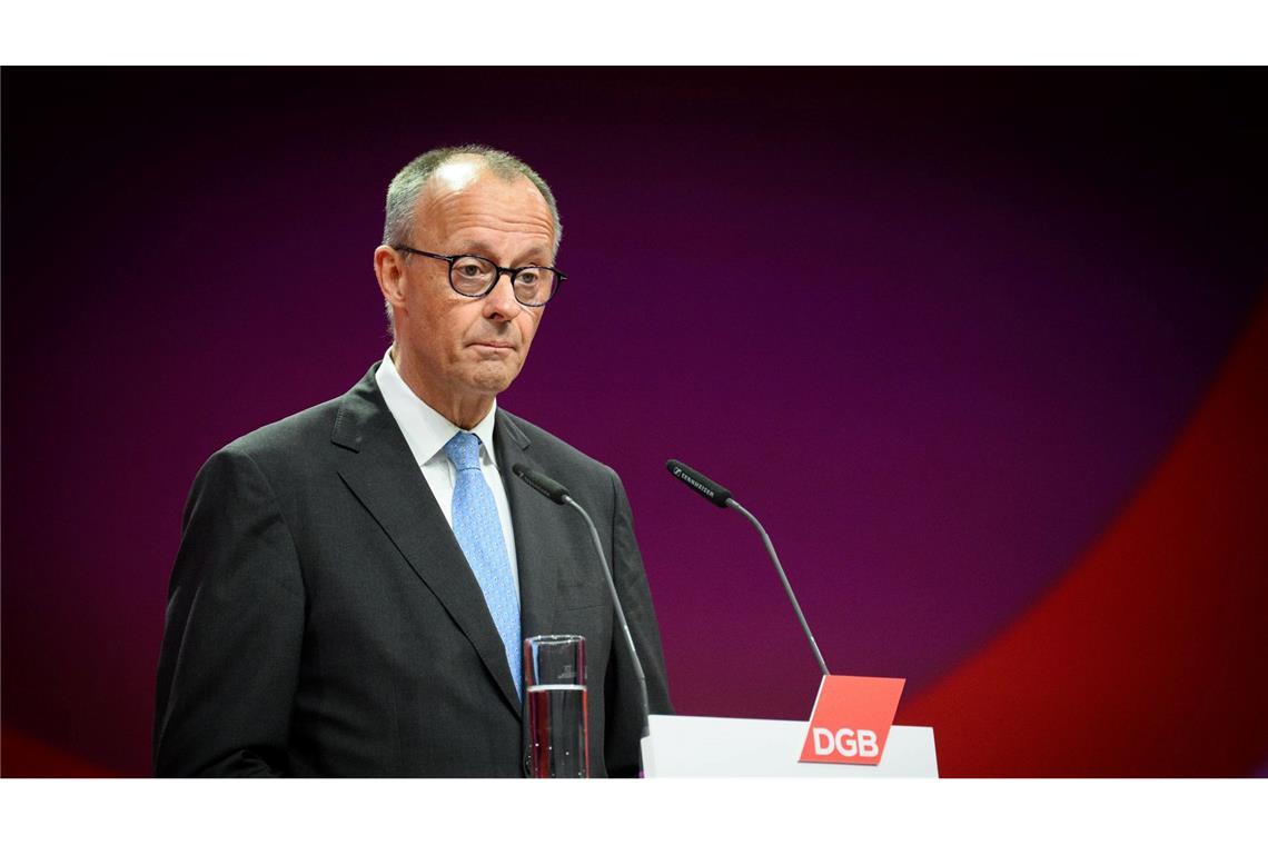 Merz drang beim DGB-Kongress mit seinen Reformappellen nicht durch.