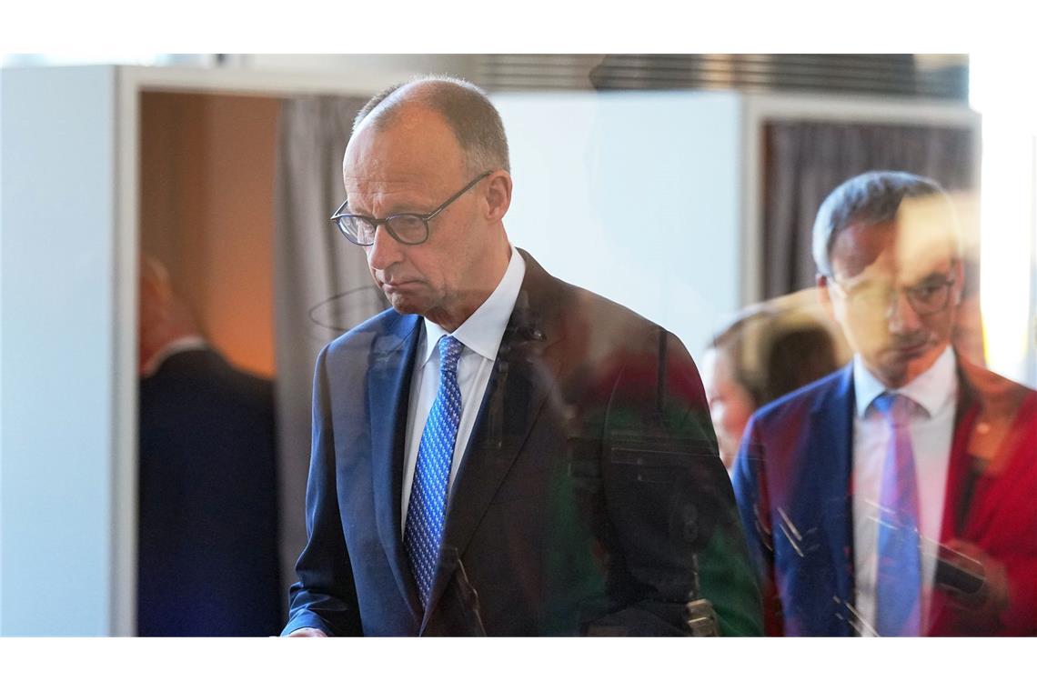 Merz im ersten Wahlgang durchgefallen Merz ist im ersten Wahlgang durchgefallen.