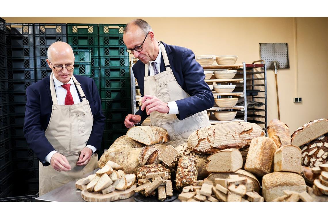 Merz mit Brot - Antrittsbesuch in Hamburg mit Besuch einer Bäckerei