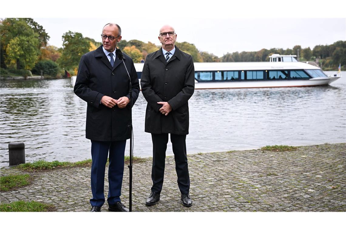 Merz war zu Gast in Brandenburg - eine seiner Äußerungen dort sorgt für massive Kritik.
