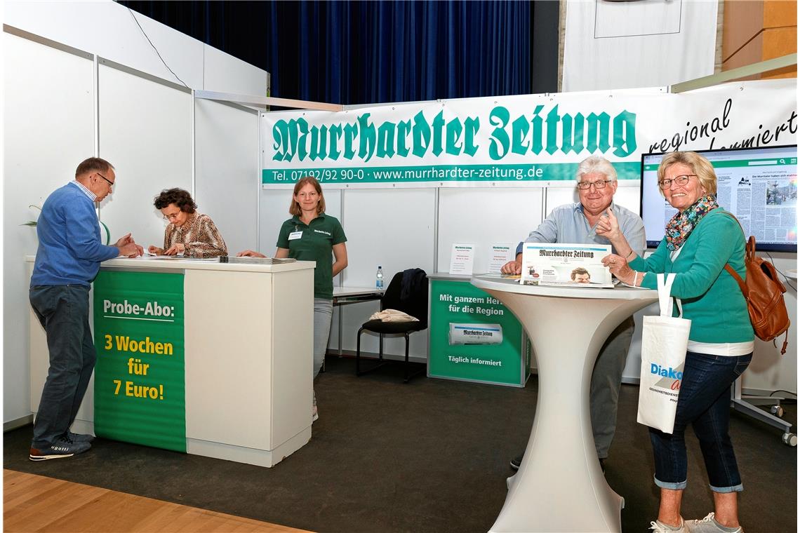 Messe Murrhardt: Das Team der Murrhardter Zeitung ist auch bei der Leistungsscha...
