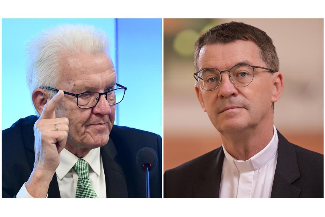 Winfried Kretschmann erteilt neuem Bischof Ratschläge Ministerpräsident Winfried Kretschmann (Grüne, links) ermutigt den künftigen Bischof der Diözese Rottenburg-Stuttgart, Klaus Krämer, zu Reformen in der Katholischen Kirche. (Archivbilder)