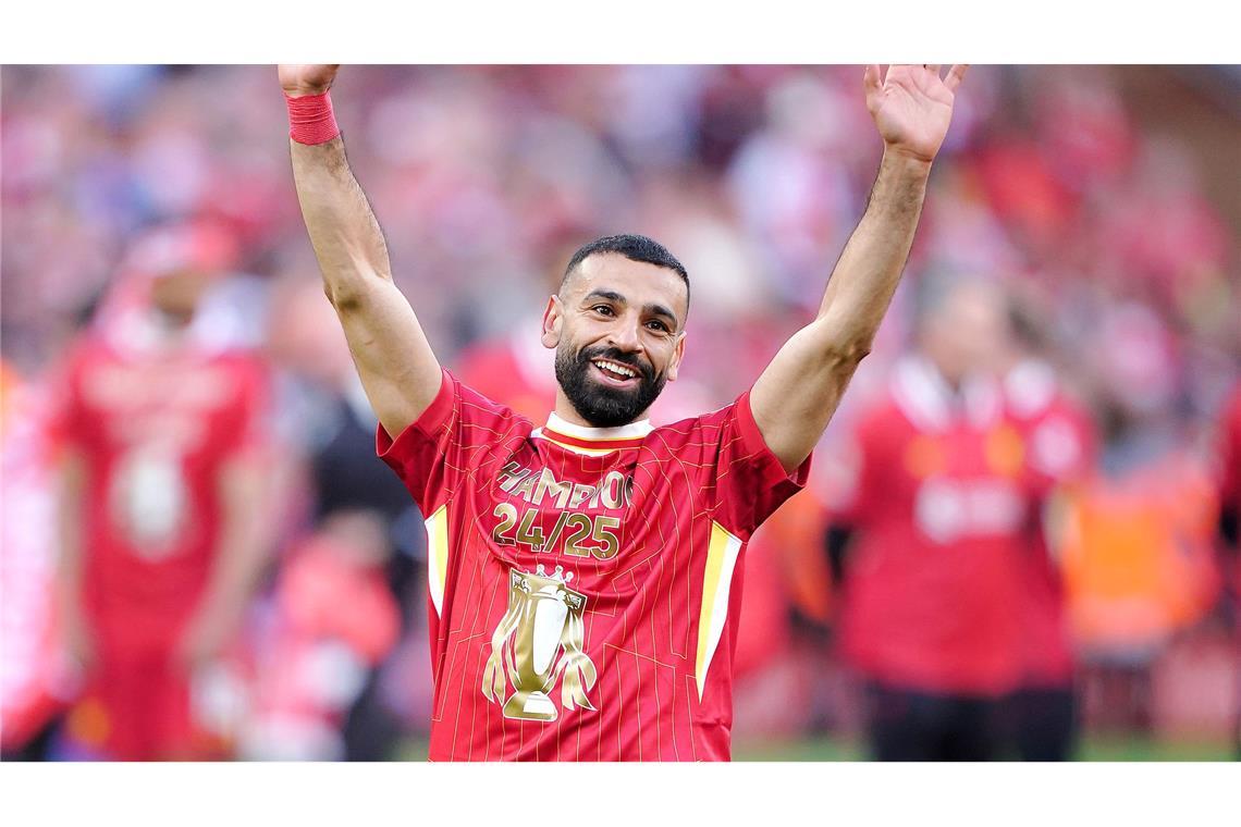 Liverpool feiert Meisterschaft und Klopp-Nachfolger Slot Mit 28 Toren hat Mohamed Salah großen Anteil an Liverpools Meistertitel.