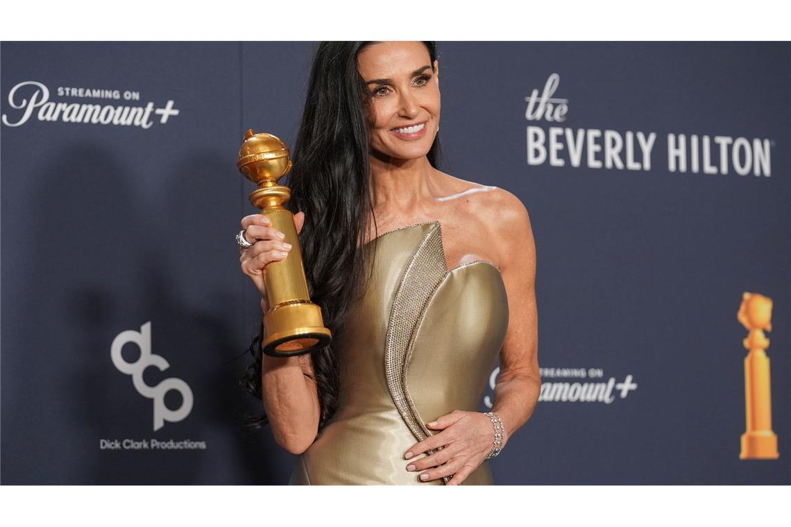 Die Golden Globes feiern das Durchhalten Mit 62 Jahren gewinnt Demi Moore ihren ersten Golden Globe.