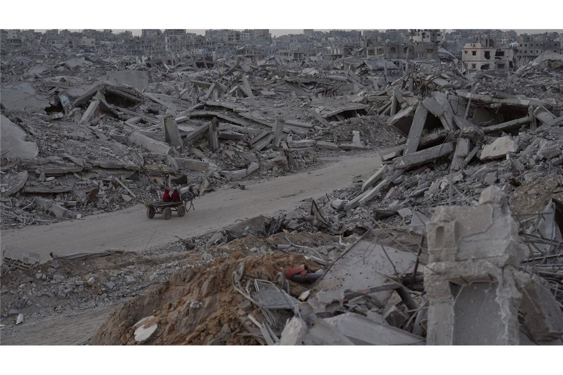 Mit dem Pferdewagen durch die Trümmer von Gaza