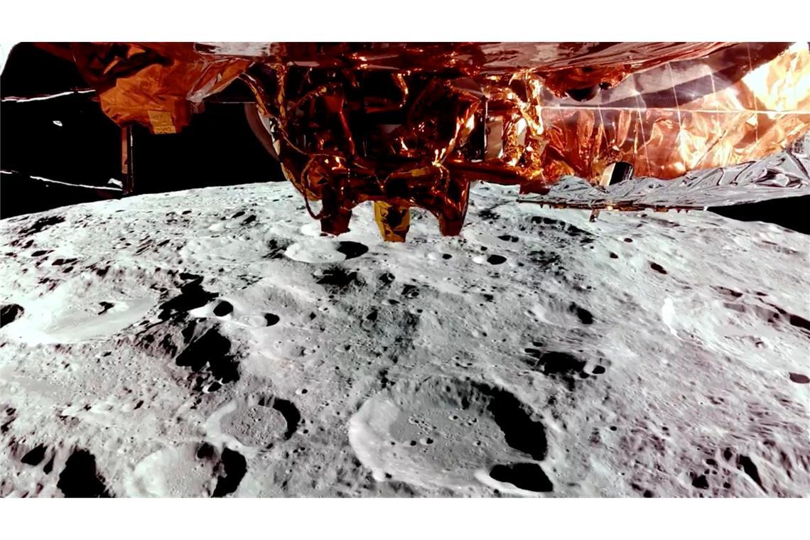 Batterie leer: Ende der Mission "Blue Ghost" auf dem Mond Mit einer Kamera nahm "Blue Ghost" die Mondoberfläche vor der Landung auf.