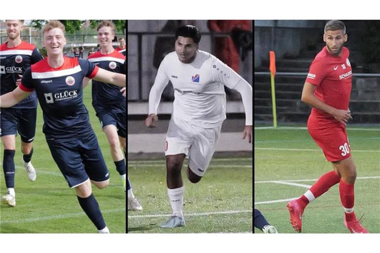 Mit späten Toren die  Männer des Tages  für ihre Mannschaften. Von links: Mark Hörz (TSV Plattenhardt), Ahmet Keseroglu (TSV Musberg) und Maximilian Eisentraut  (SV Vaihingen).    