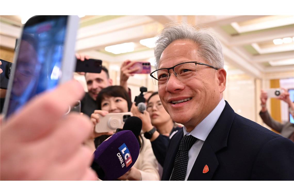 Mit Trump reisten hochrangige US-Wirtschaftsbosse nach Peking - im Bild Nvidia-Chef Jensen Huang.