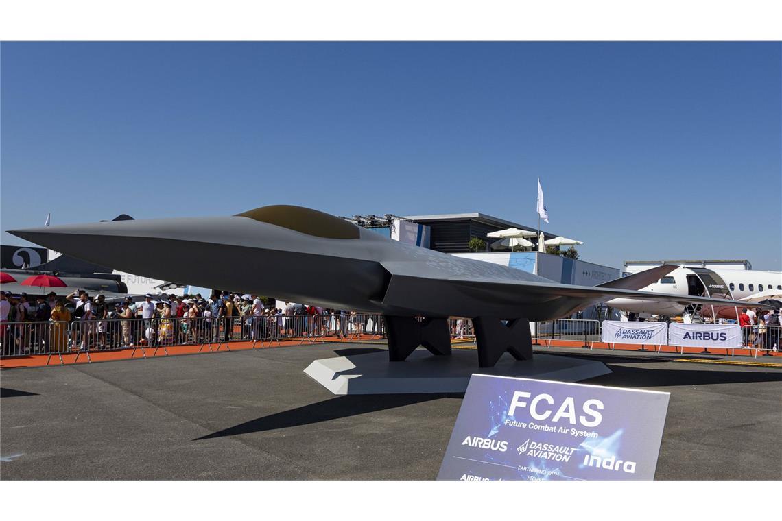 Modell des FCAS-Kampfjets: Das Militärprojekt der deutschen und französischen Regierung ist offenbar gescheitert.