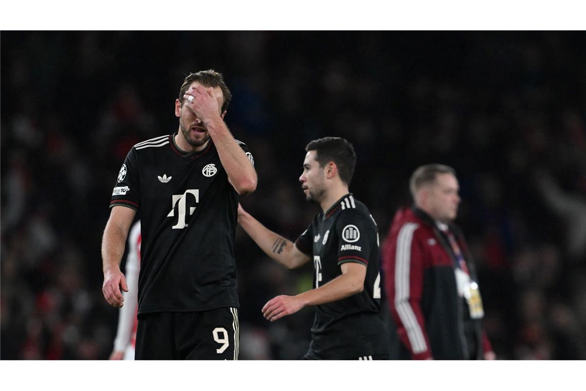 Münchens Harry Kane reagiert nach dem Spiel.