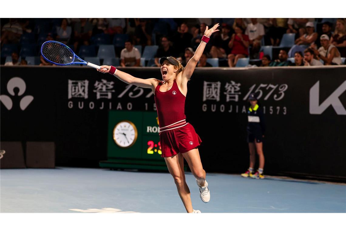 Nach dem Einzug in die zweite Runde war der Jubel bei Laura Siegemund groß.