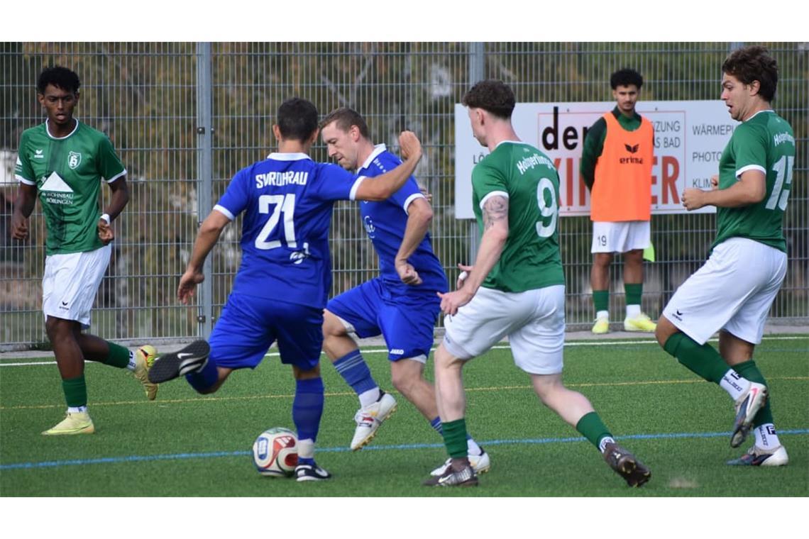Nach dem Sieg gegen die SpVgg Holzgerlingen (in Grün) mischt der SV Rohrau weiter in der Bezirksliga-Spitze mit.