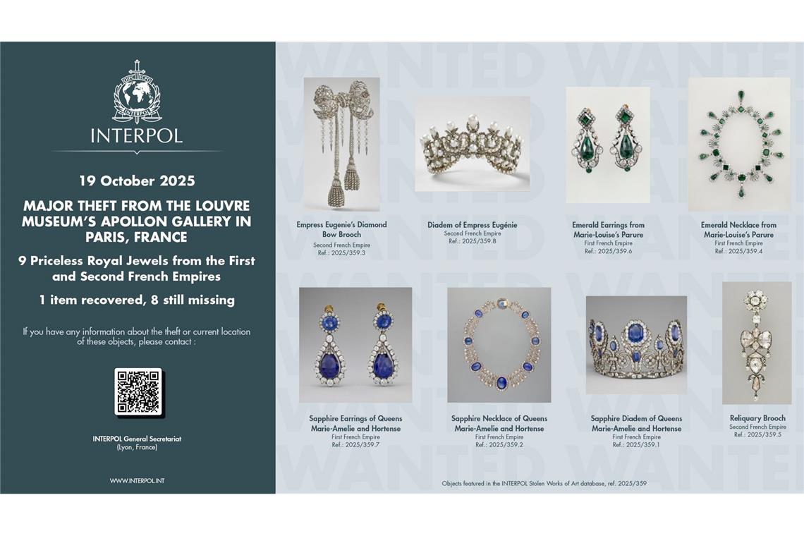 Nach den Einbrechern in den Louvre wird international gefahndet.