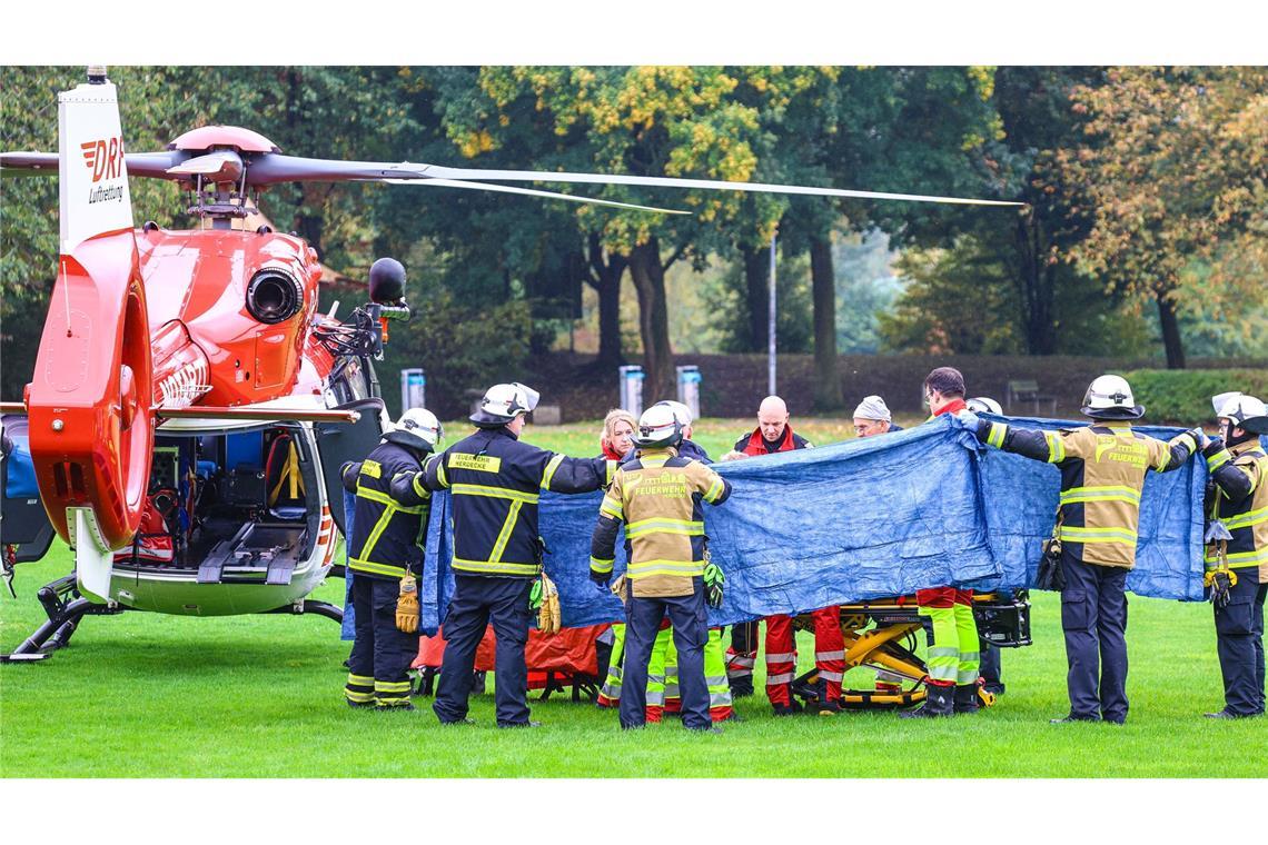 Nach der Attacke war ein Rettungshubschrauber im Einsatz. (Archivbild)